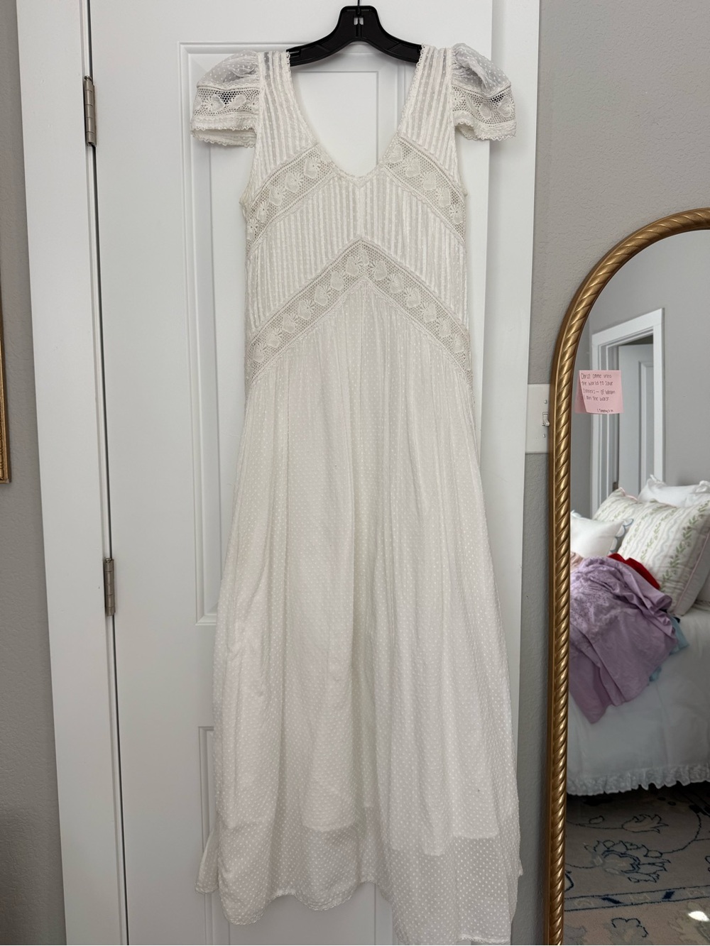 LoveShackFancy Cream Lace Maxi Dress - Picture 2 of 3